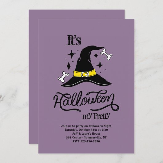 C'est des invitations pour une fête d'Halloween (Devant / Derrière)