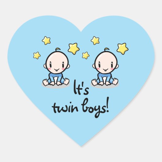 C'est des jumeaux !, des garçons, autocollant en f (Devant)