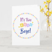 C'est deux bébés garçons Blue Party Faire-part de (Fleur jaune)