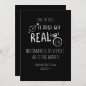 C'est devenu réel Carte de fiançailles d'annonce d (Devant / Derrière)