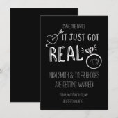 C'est devenu réel Carte de fiançailles d'annonce d (Devant / Derrière)