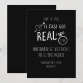 C'est devenu réel Carte de fiançailles de date de  (Devant / Derrière)