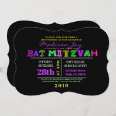 C'EST ÉLECTRIQUE ! Invitation de NEON GLOW Bar Mit (Devant / Derrière)