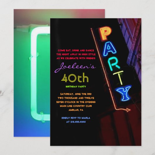 C'EST ÉLECTRIQUE !  Invitation d'invitation de NEO (Devant / Derrière)