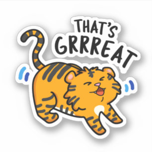 C'est Grreat Cute Tiger Growl Sticker
