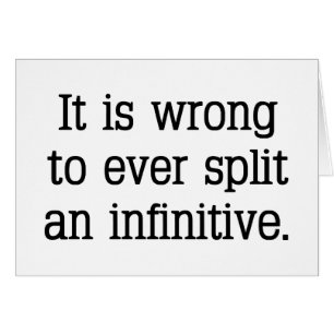 C'est infinitif fendu