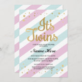 C'est invitation bleu de garçon de fille de rose (Devant / Derrière)