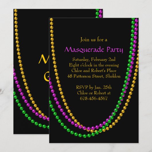 C'est invitation de mardi gras (Devant / Derrière)