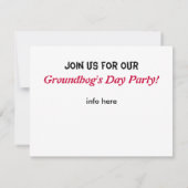 C'est invitation du jour de ce Groundhog de fois (Dos)