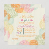 C'est invitation florale d'anniversaire de temps (Devant / Derrière)