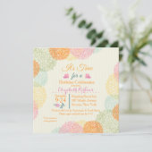C'est invitation florale d'anniversaire de temps (Debout devant)