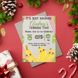C'est juste des bananes Jaune Invitation d'anniver