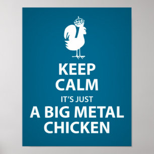C'est juste une grande affiche de poulet en métal