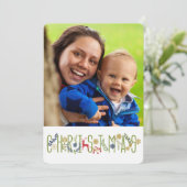 C'est la carte de Noël verticale avec photo (Debout devant)