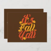 C'est la carte de voeux Automne Y'all (Devant / Derrière)