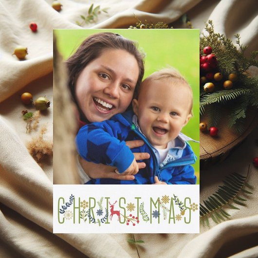 C'est la carte photo verticale de Noël