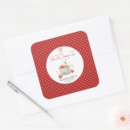 C'est la cerise sur le Sticker Baby shower supérie (Enveloppe)