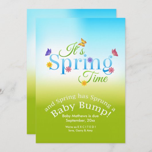 C'est la Faire-part de grossesse du printemps (Devant / Derrière)