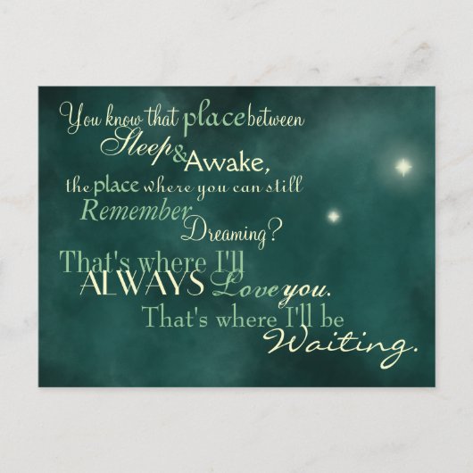 "C'est là que j'attendrai" Carte postale (Devant)