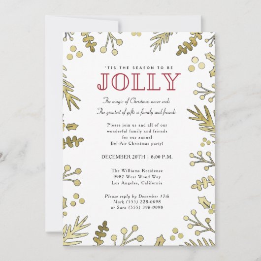 C'est la saison de Jolly Noël Invitation (Devant)