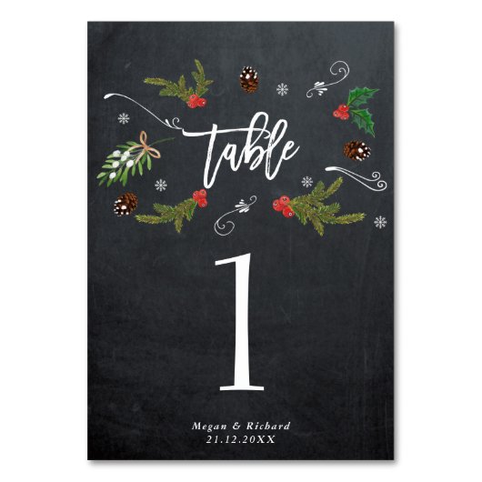 c'est la saison hiver table de mariage carte numér (Dos)