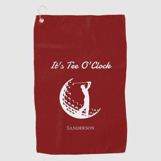C'est la serviette de golf rouge O'Clock (Devant)