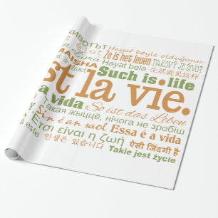 C'est La Vie aangepast verpakkingspapier Cadeaupapier