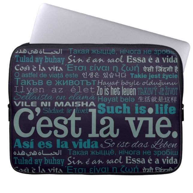C'est La Vie aangepaste laptophoezen Laptop Sleeve (Voorkant)