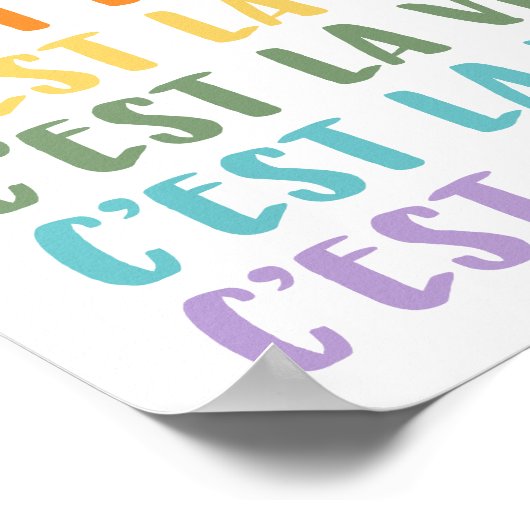 C'est La Vie | Frans Gezegde | Rainbow-pastel Poster (Hoek)