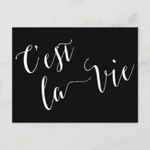 C'est la Vie French Calligraphy Briefkaart