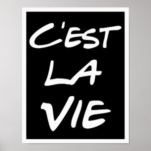 C'est La Vie Hand Lettering Poster - Zwart