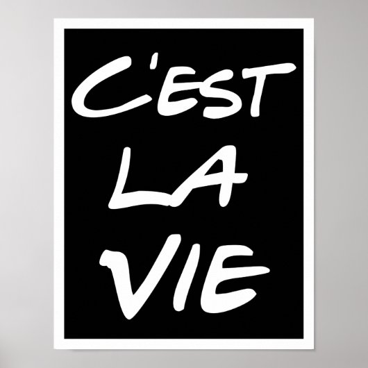 C'est La Vie Poster Lettering - Noir (Devant)