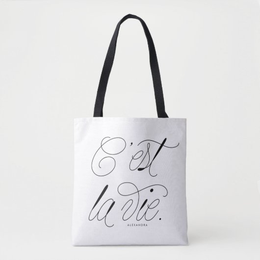 C'est La Vie Quote Chic Typography Custom Draagtas (Voorkant)