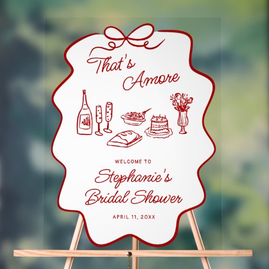 C'est l'Amour Cadre Doodle Rouge Grand Accueil (Neutre)