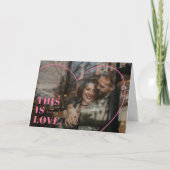 C'est l'Amour. Carte Heart Valentine's Day - Rose (Devant)