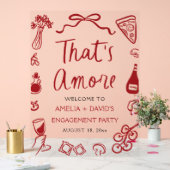 C'est l'amour Fête de fiançailles italienne rouge (Mariage)