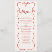C'est l'Amour Menu de Fête de Mariage Italien Dess (Devant)