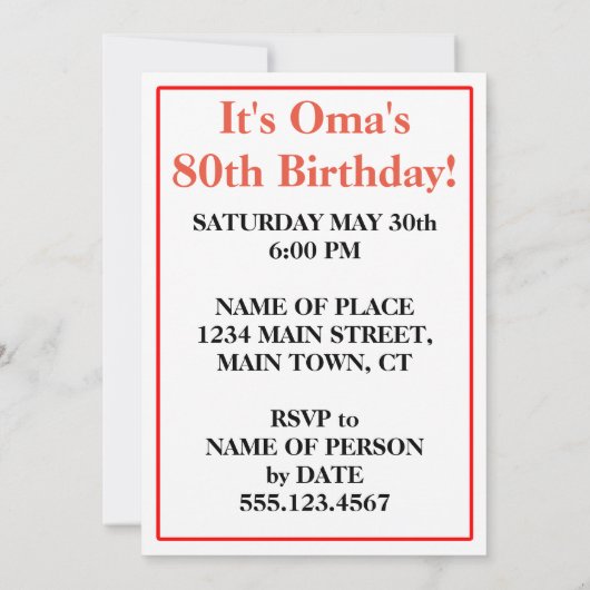 C'est le 80ème anniversaire du Invitation du drape (Dos)