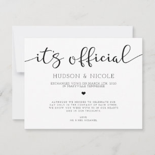 C'est le Faire-part officiel du Mariage Elopement