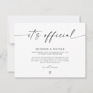 C'est le Faire-part officiel du Mariage Elopement