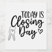 C'est le jour de fermeture Étiquette de vin pour l (Étiquettes simples)