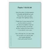 C'est le Jour, Psaume 118 carte de prière (Dos)