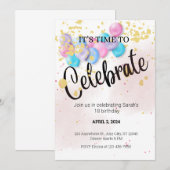C'EST LE MOMENT INVITATION DE CÉLÉBRATION MODÈLE (Devant / Derrière)