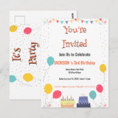 C'est le temps de la fête Invitation d'anniversair (Devant / Derrière)
