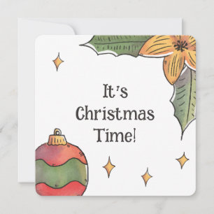 C'est le temps de Noël Carte de Noël mignonne pour