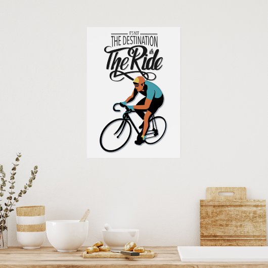 C'est le tour ! Affiche de style rétro à vélo (Cuisine)