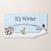 C'est l'ensemble de serviettes de bain d'hiver (Serviette à main)