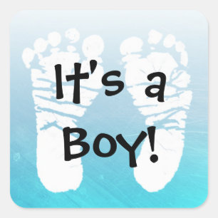 C'est les autocollants bleus d'un baby shower