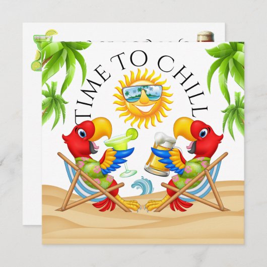 C'est l'heure de faire la fête Invitation (Devant / Derrière)