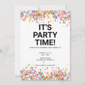 C'est l'heure de la fête Anniversaire Invitation (Devant)